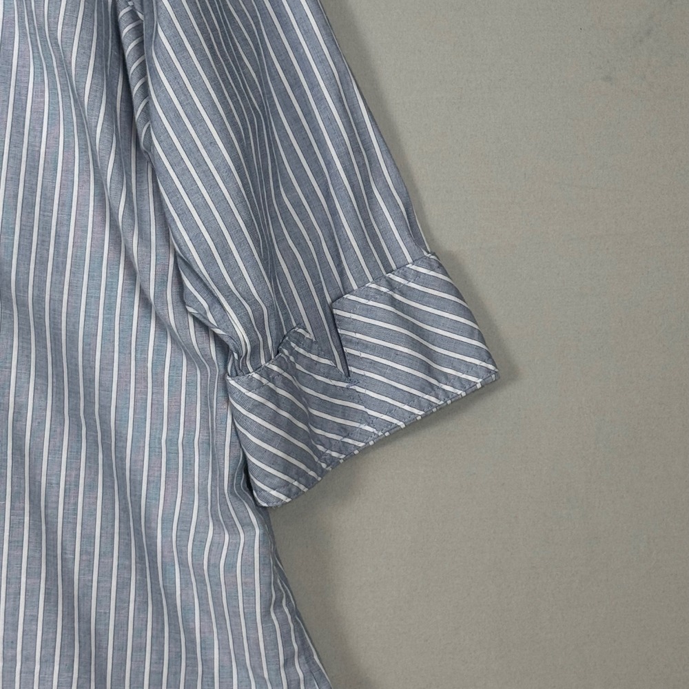 Riders by Lee Button Up Shirt Womens 3X Blue White Striped Excellent 3/4 Sleeve - Picture 4 of 10